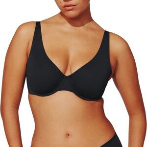 Third Love Black Second Skin Unlined Underwire Bra 42E (42DD)